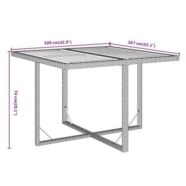 5-tlg. Garten-Essgruppe mit Kissen Poly Rattan Grau