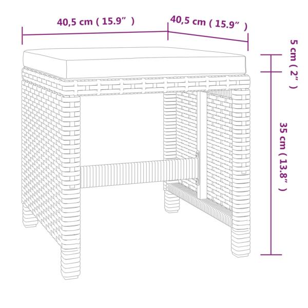9-tlg. Garten-Essgruppe mit Kissen Poly Rattan Grau