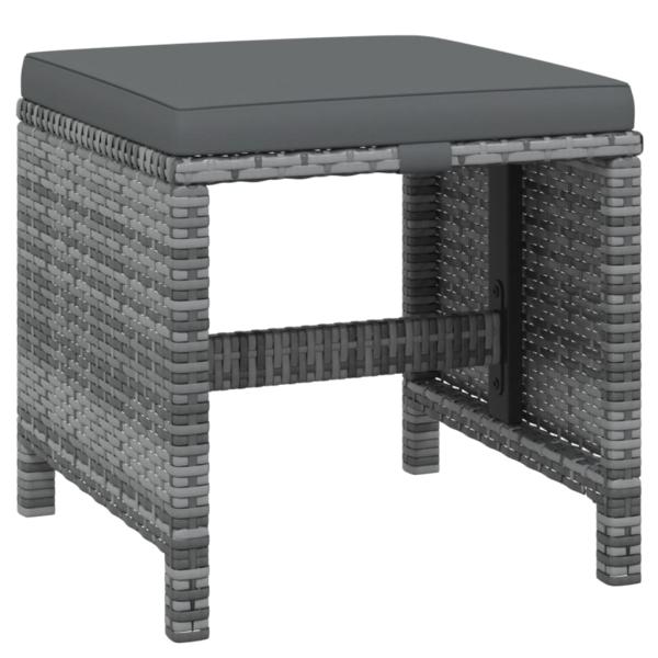 9-tlg. Garten-Essgruppe mit Kissen Poly Rattan Grau