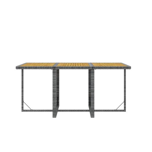 7-tlg. Garten-Essgruppe mit Kissen Poly Rattan Grau