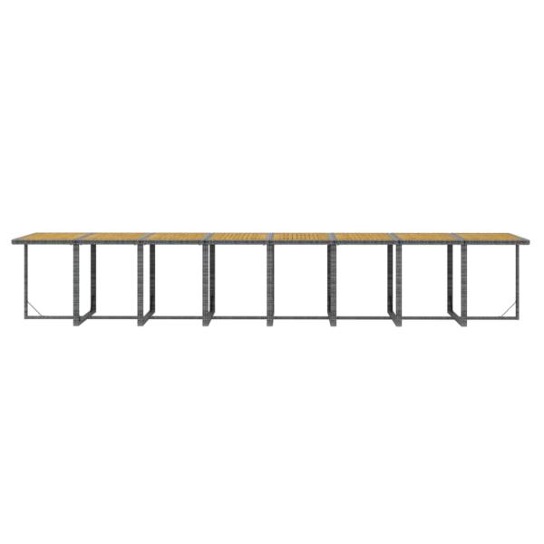 21-tlg. Garten-Essgruppe mit Kissen Grau Poly Rattan