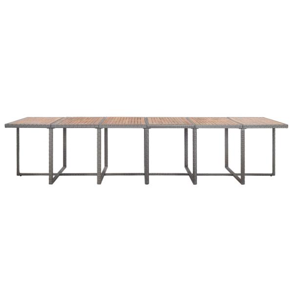 17-tlg. Garten-Essgruppe mit Auflagen Poly Rattan Grau