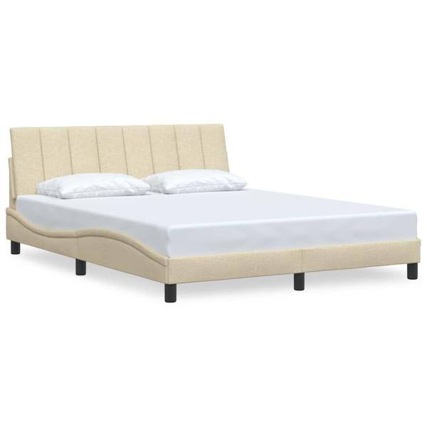 Bettgestell ohne Matratze "Hanko" Creme 160x200 cm Stoff