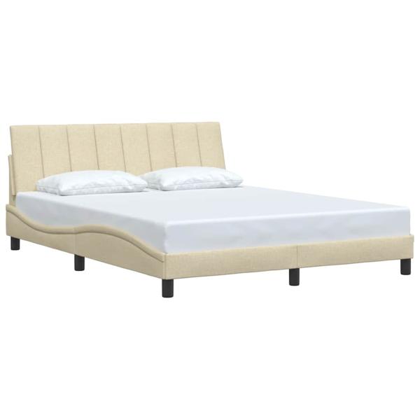 Bettgestell ohne Matratze "Hanko" Creme 160x200 cm Stoff