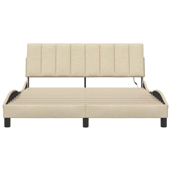 Bettgestell ohne Matratze "Hanko" Creme 160x200 cm Stoff