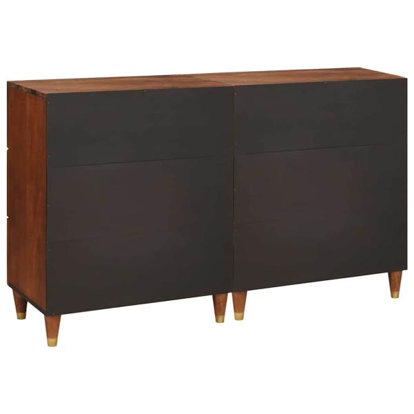 Sideboard Set 2 pcs Braun 60 x 33.5 x 75 cm Massivholz Mango