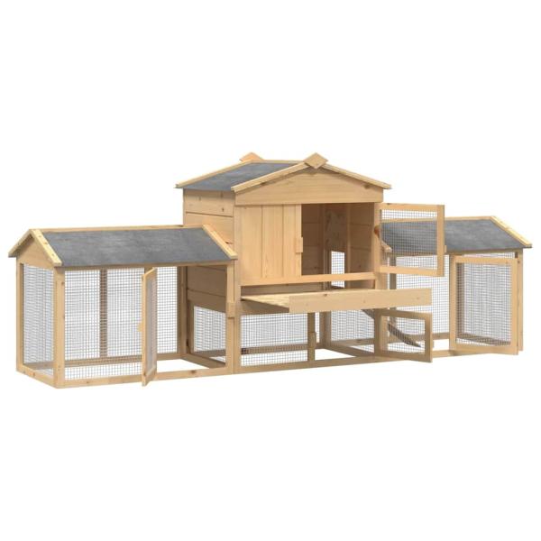 Hühnerunterkunft Braun 225 x 60 x 89 cm Massivholz Kiefer