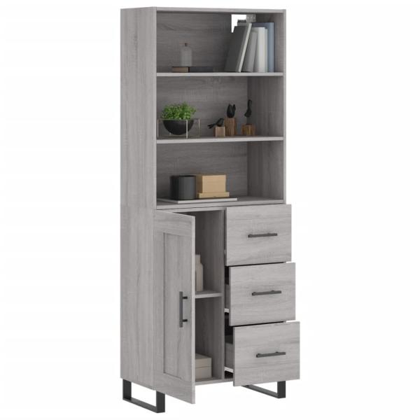 Highboard Grau Sonoma 69,5x34x180 cm Holzwerkstoff