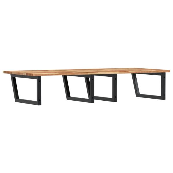 Waschbeckenregal Wandmontage Stahl und Akazienholz