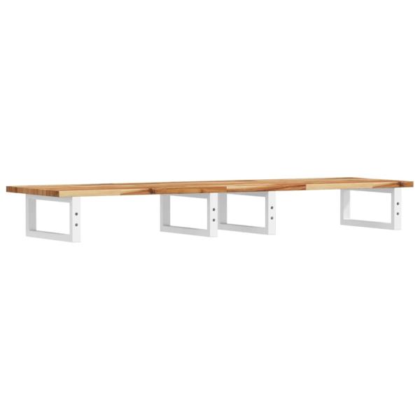 Waschbeckenregal Wandmontage Stahl und Akazienholz