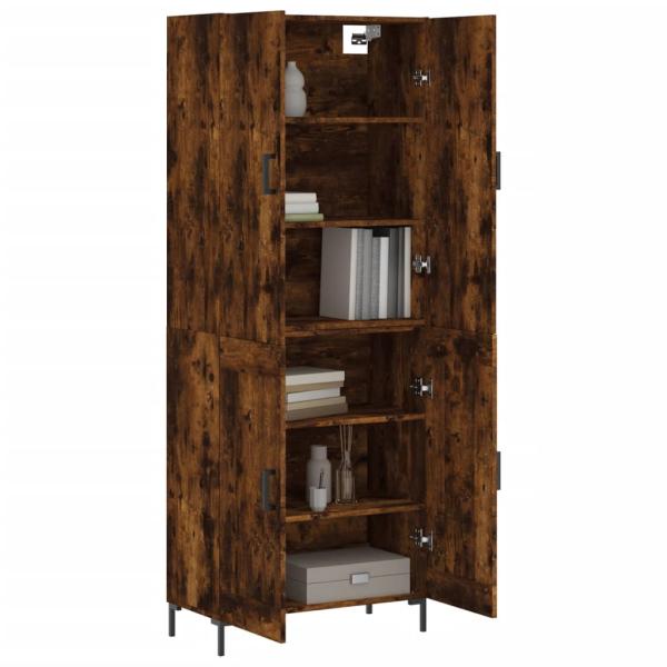 Highboard Räuchereiche 69,5x34x180 cm Holzwerkstoff