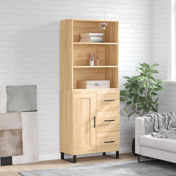 ARDEBO.de - Highboard Sonoma-Eiche 69,5x34x180 cm Holzwerkstoff