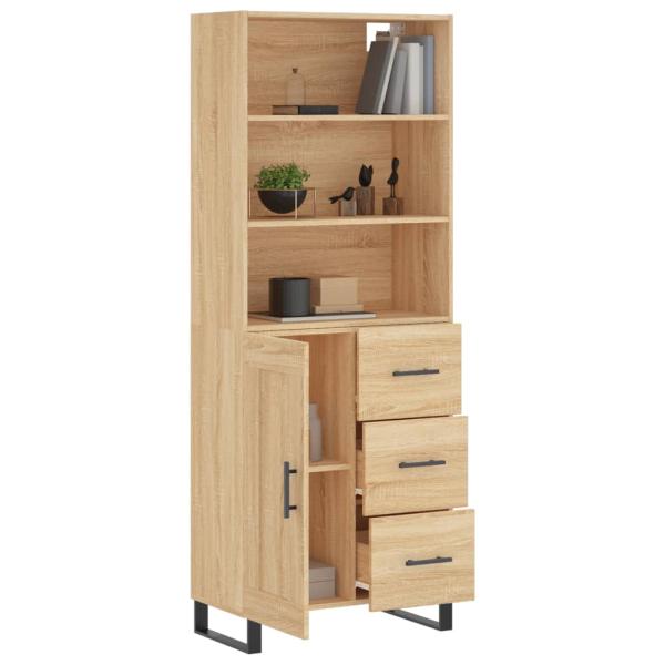 Highboard Sonoma-Eiche 69,5x34x180 cm Holzwerkstoff