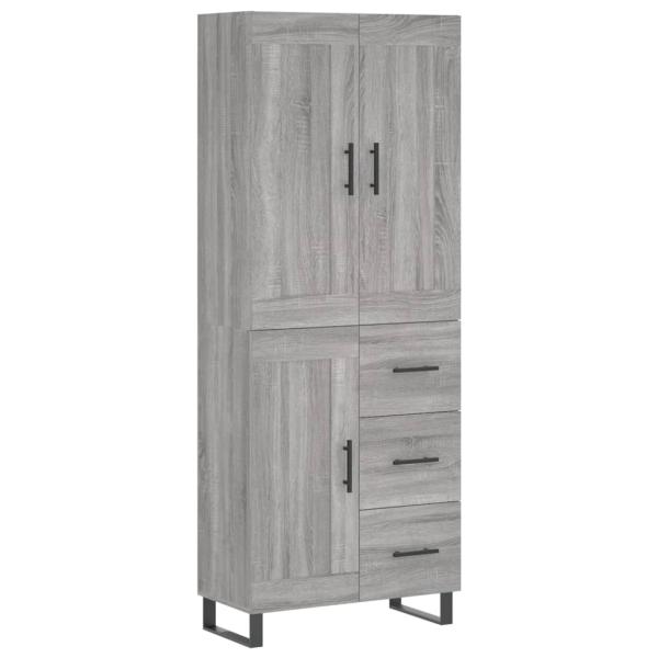 Highboard Grau Sonoma 69,5x34x180 cm Holzwerkstoff
