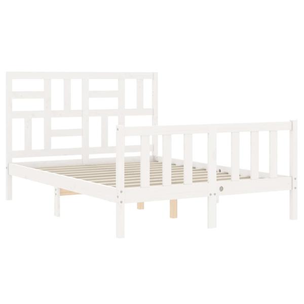 Massivholzbett ohne Matratze Weiß 140x200 cm Kiefernholz