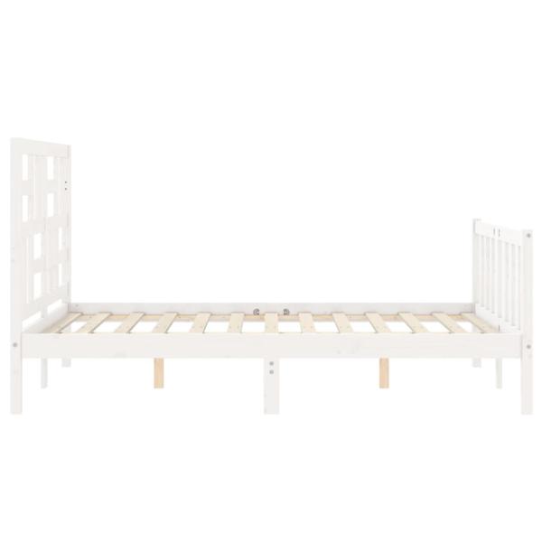 Massivholzbett ohne Matratze Weiß 140x200 cm Kiefernholz