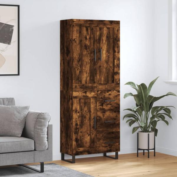 ARDEBO.de - Highboard Räuchereiche 69,5x34x180 cm Holzwerkstoff