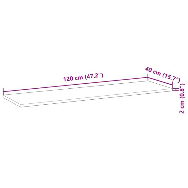 Waschtischplatte Unbehandelt 120x40x2 cm Massivholz Akazie