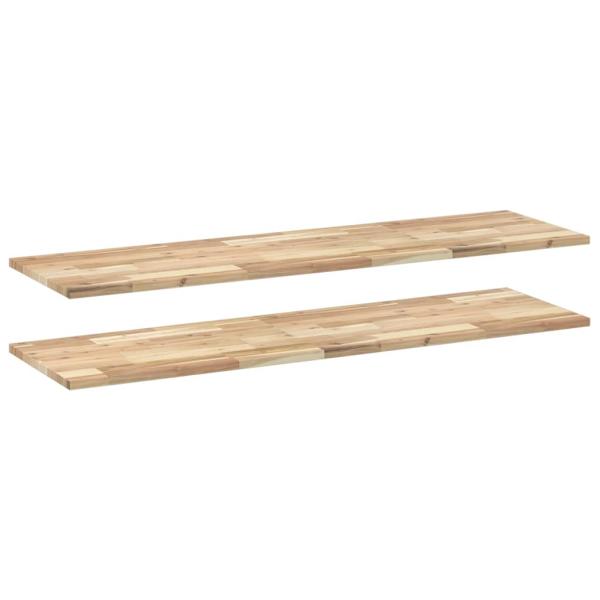 Schweberegale 2 Stk. 120x40x2 cm Massivholz Akazie Unbehandelt