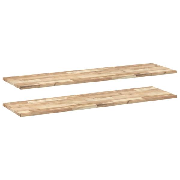 Schweberegale 2 Stk. 160x40x2 cm Massivholz Akazie Unbehandelt