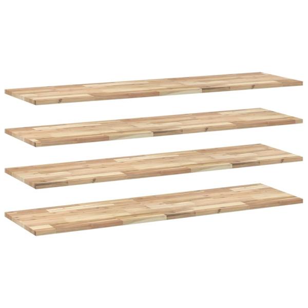 Schweberegale 4 Stk. 120x40x2 cm Massivholz Akazie Unbehandelt
