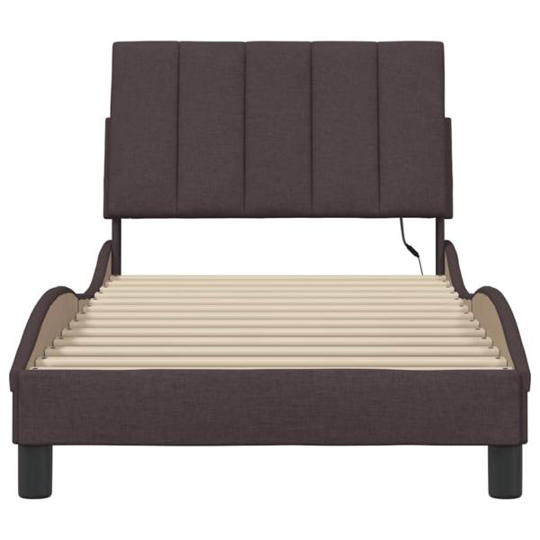 Bettgestell ohne Matratze "Hanko" Dunkelbraun 90x190 cm Stoff