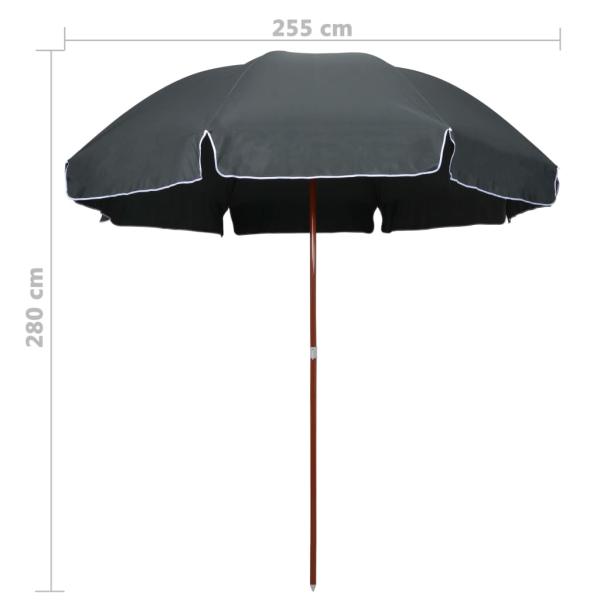 Sonnenschirm mit Stahl-Mast 300 cm Anthrazit