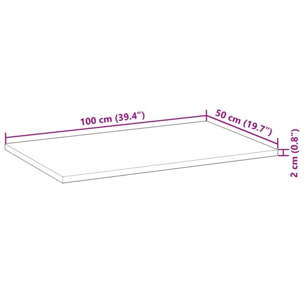 Tischplatte Rechteckig 100x50x2 cm Massivholz Akazie