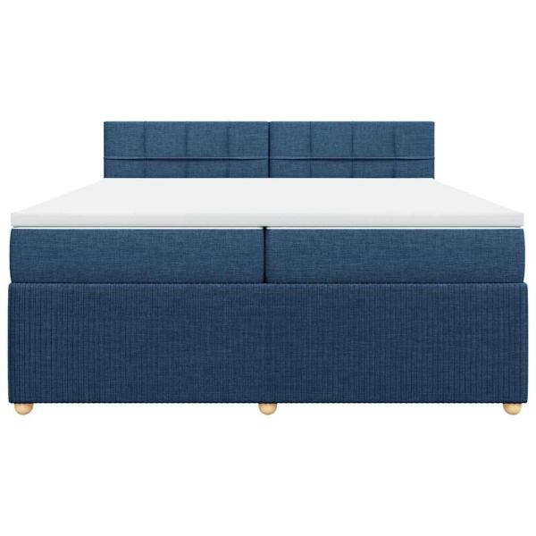Boxspringbett mit Matratze Blau 200x200 cm Stoff