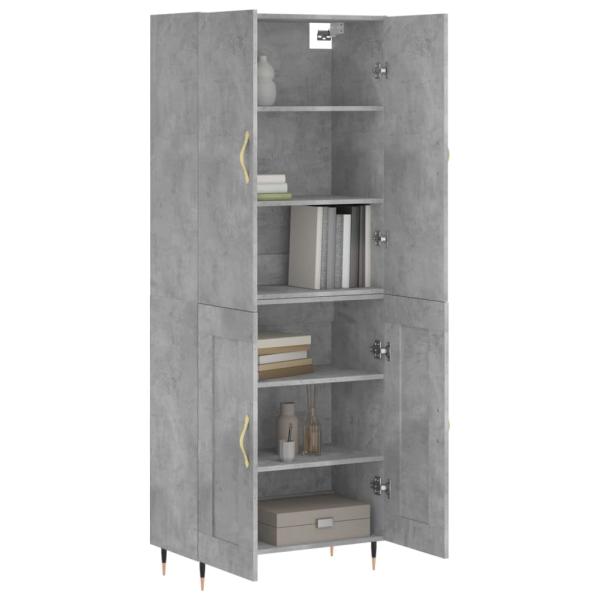 Highboard Betongrau 69,5x34x180 cm Holzwerkstoff