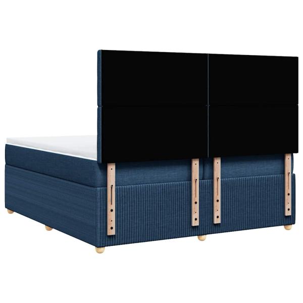 Boxspringbett mit Matratze Blau 200x200 cm Stoff