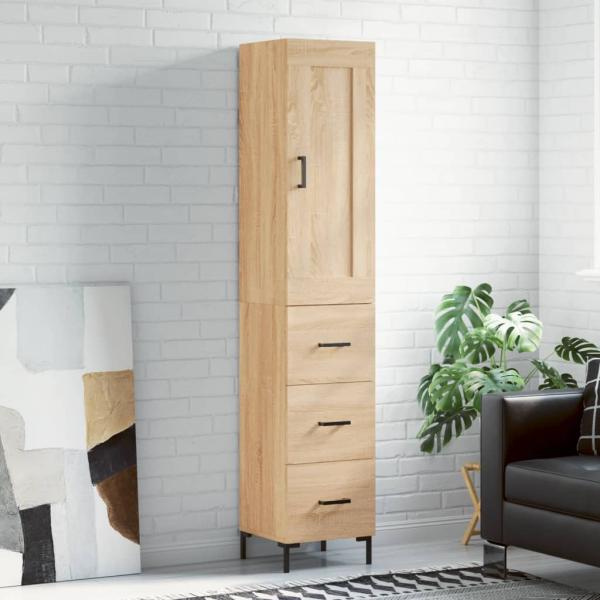 ARDEBO.de - Highboard Sonoma-Eiche 34,5x34x180 cm Holzwerkstoff