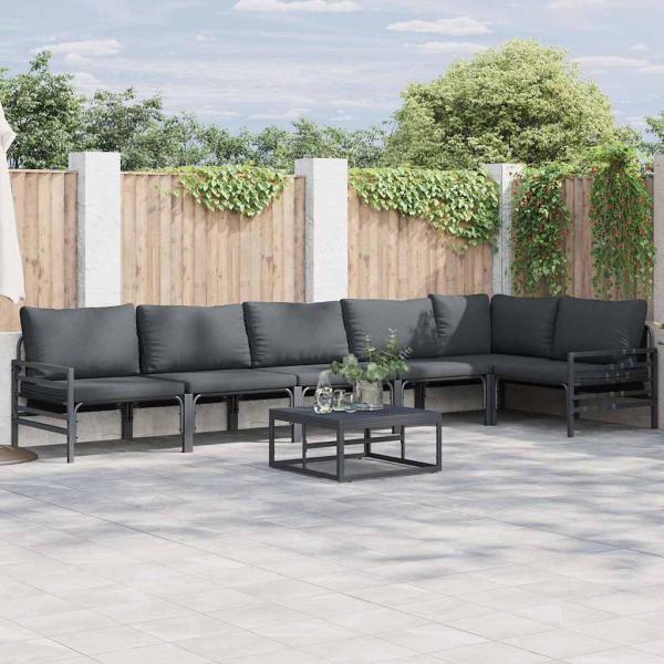 ARDEBO.de - Garten-Sofa-Set 6 pcs Anthrazit Stahl