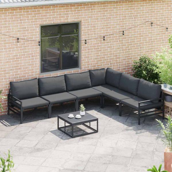 Garten-Sofa-Set 6 pcs Anthrazit Stahl