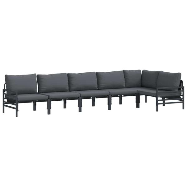 Garten-Sofa-Set 6 pcs Anthrazit Stahl