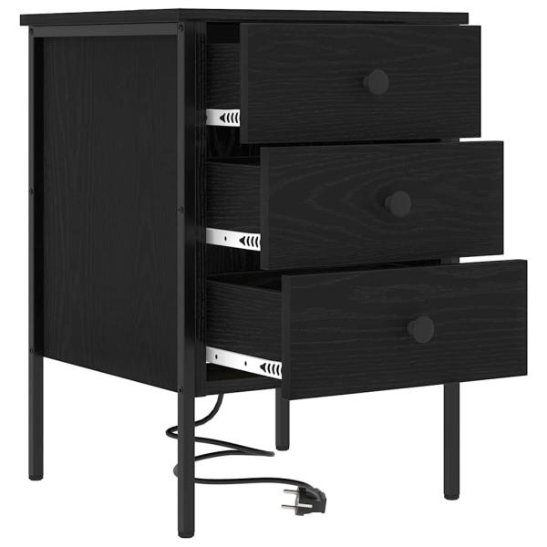 Nachttische 2 pcs Schwarze Eiche 42 x 41 x 61 cm Holzwerkstoff