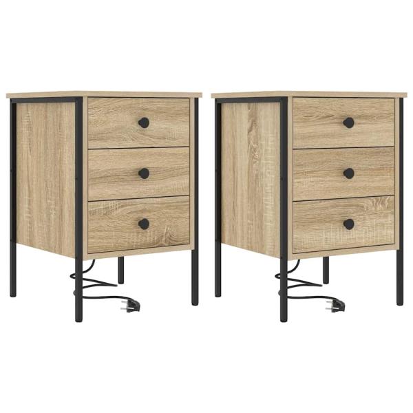 ARDEBO.de - Nachttische 2 pcs Sonoma Eiche 42 x 41 x 61 cm Holzwerkstoff