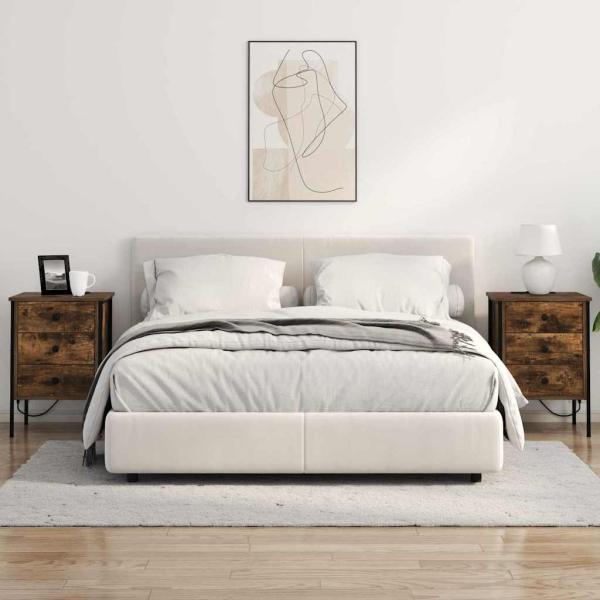 Nachttische 2 pcs Räuchereiche 42 x 41 x 61 cm Holzwerkstoff