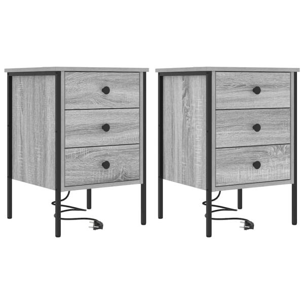 Nachttische 2 pcs Grau Sonoma 42 x 41 x 61 cm Holzwerkstoff