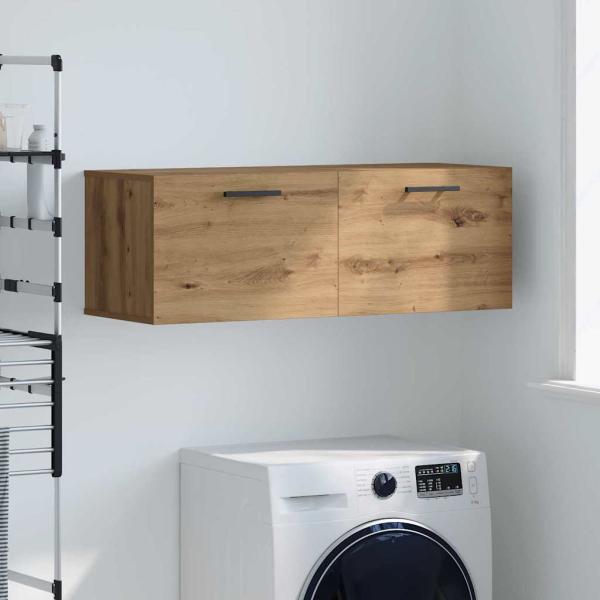 ARDEBO.de - Wandschrank Eiche handwerklich 100 x 36.5 x 35 cm Holzwerkstoff
