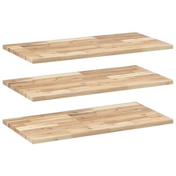 Schweberegale 3 Stk. 80x40x2 cm Massivholz Akazie Unbehandelt