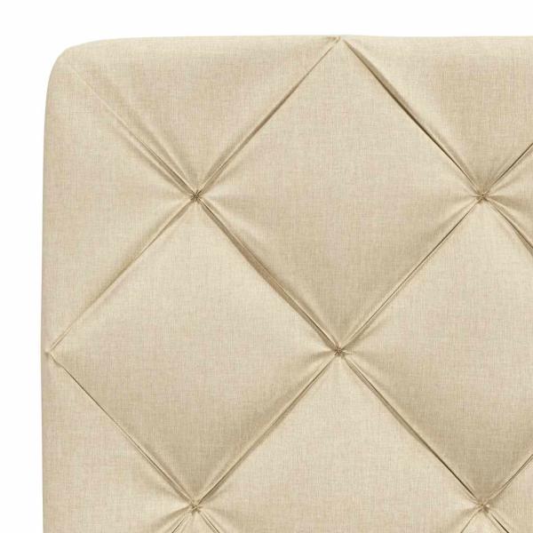 Bettgestell mit LED ohne Matratze Creme 200x200 cm Stoff
