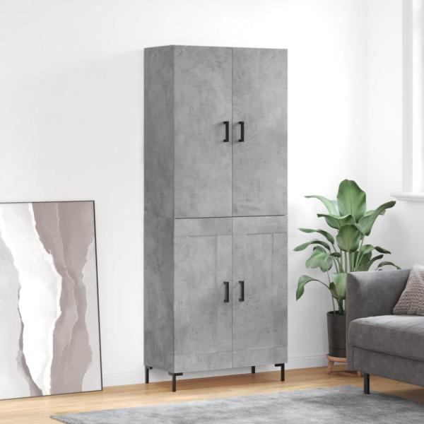 ARDEBO.de - Highboard Betongrau 69,5x34x180 cm Holzwerkstoff