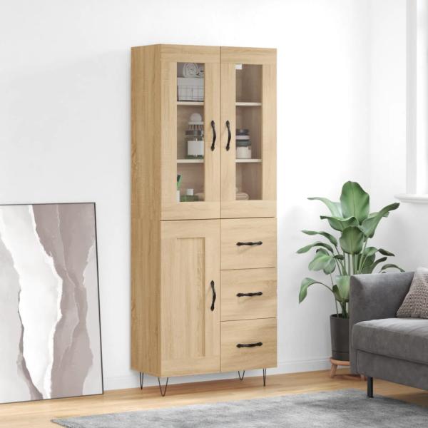 ARDEBO.de - Highboard Sonoma-Eiche 69,5x34x180 cm Holzwerkstoff