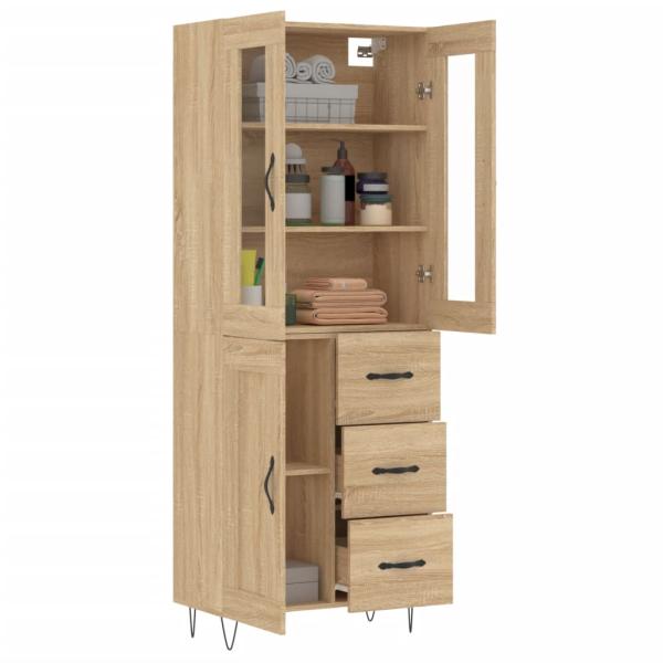 Highboard Sonoma-Eiche 69,5x34x180 cm Holzwerkstoff