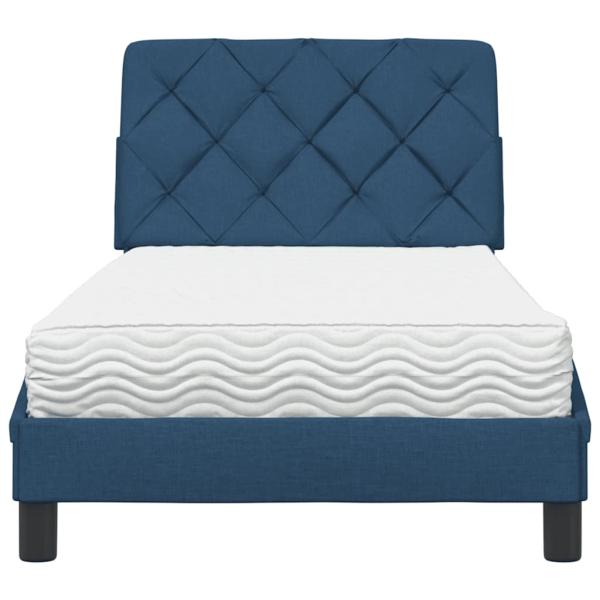 Bett mit Matratze Blau 80x200 cm Stoff