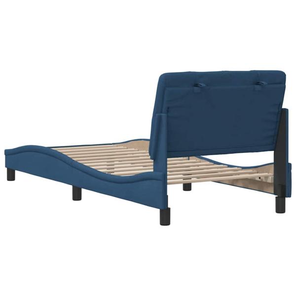 Bettgestell ohne Matratze Blau 80x200 cm Stoff