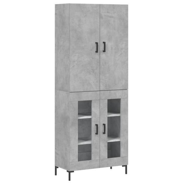 Highboard Betongrau 69,5x34x180 cm Holzwerkstoff