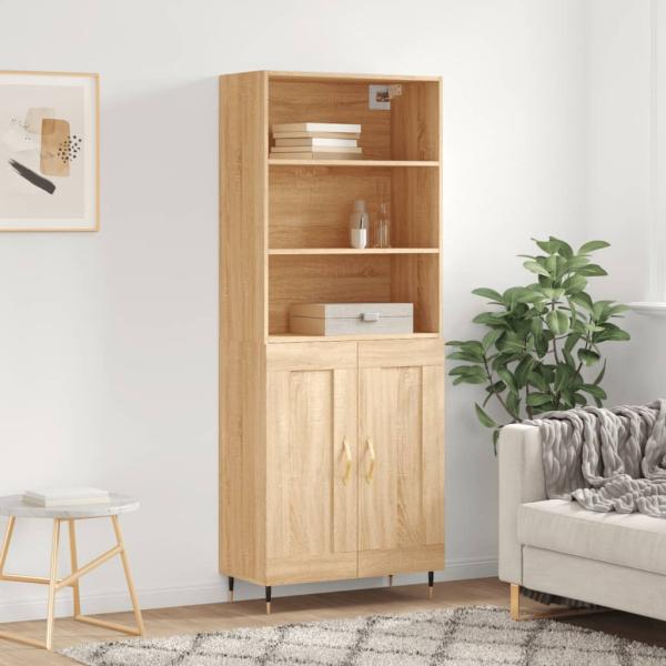ARDEBO.de - Highboard Sonoma-Eiche 69,5x34x180 cm Holzwerkstoff