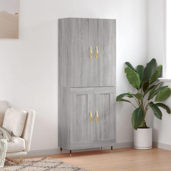 ARDEBO.de - Highboard Grau Sonoma 69,5x34x180 cm Holzwerkstoff